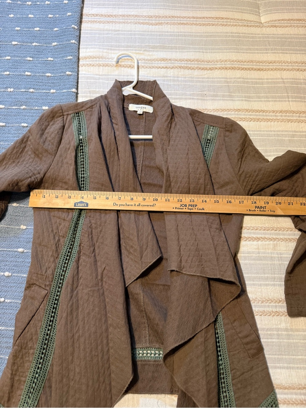 Umgee Brown Open-Front Textured Jacket - Picture 3 of 6